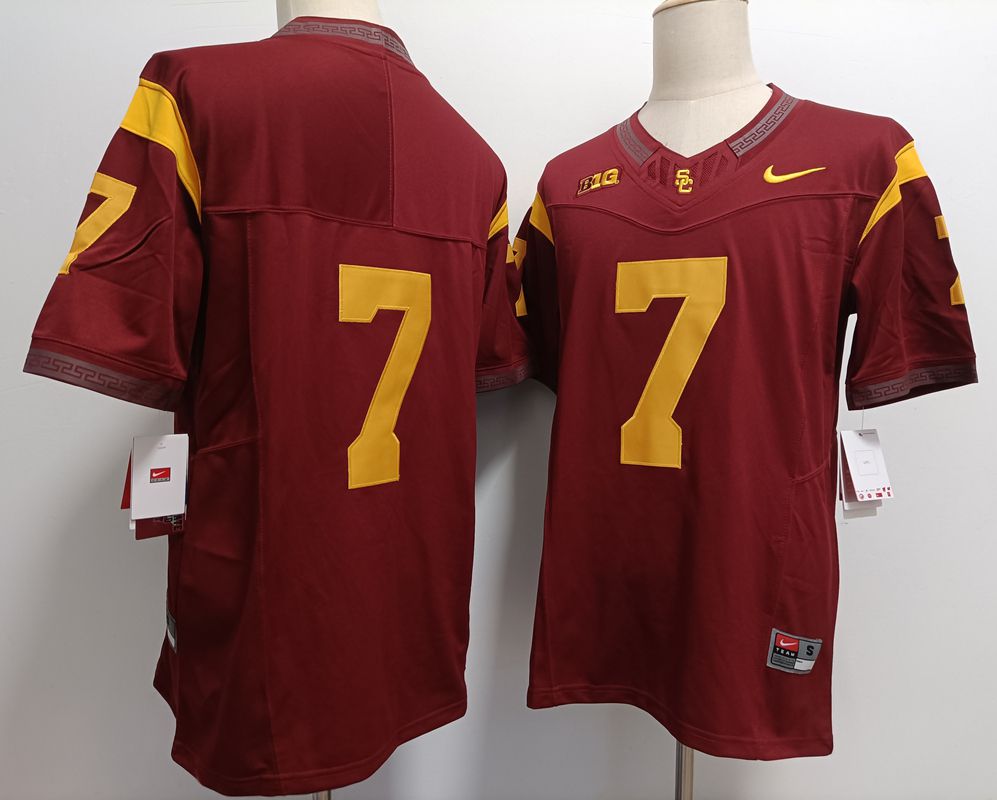 Men USC Trojans #7 No Name Red Nike 2025 NCAA Jersey->ncaa teams->NCAA Jersey